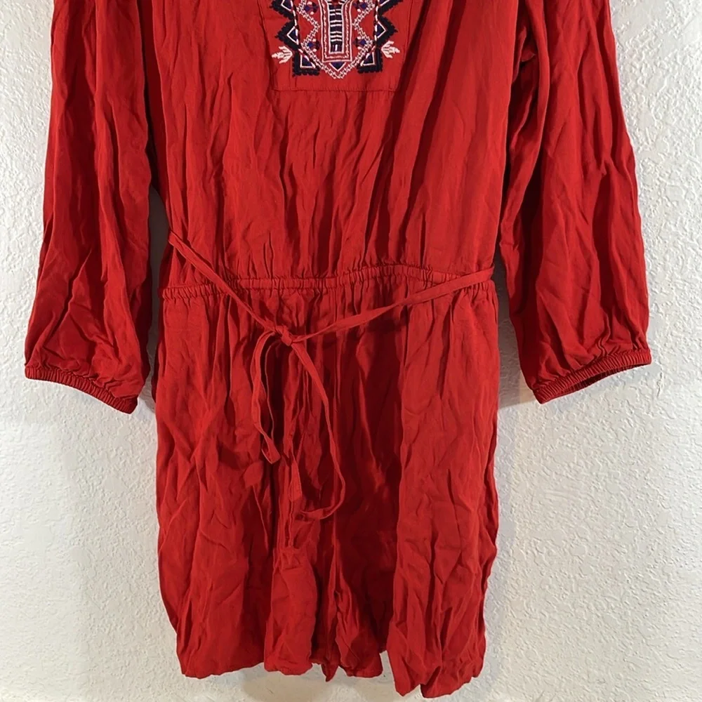 OLD NAVY Black Long Sleeve Embroidered V-neck Romper With Pockets Deep Rose XL - Picture 3 of 9